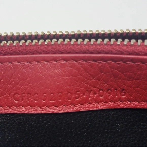 Saint Laurent Red Leather Long Wallet with Embossed YSL Logo - Picture 2 of 7